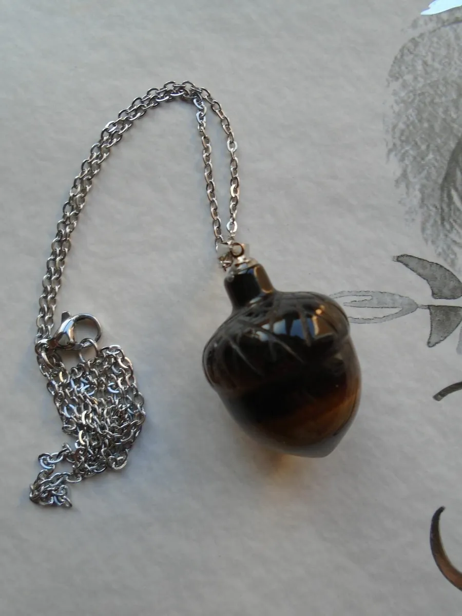 Tigers Eye acorn necklace.Jewellery. Gift - Image 3