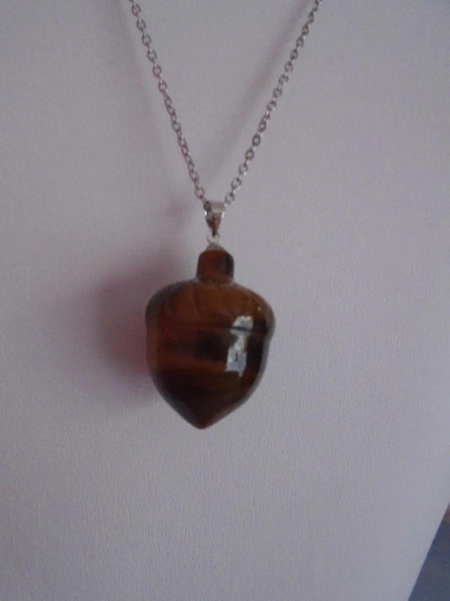 Tigers Eye acorn necklace.Jewellery. Gift - Image 4