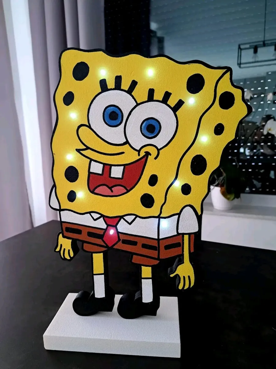 SpongeBob character Led Lamp - Handmade - Image 1