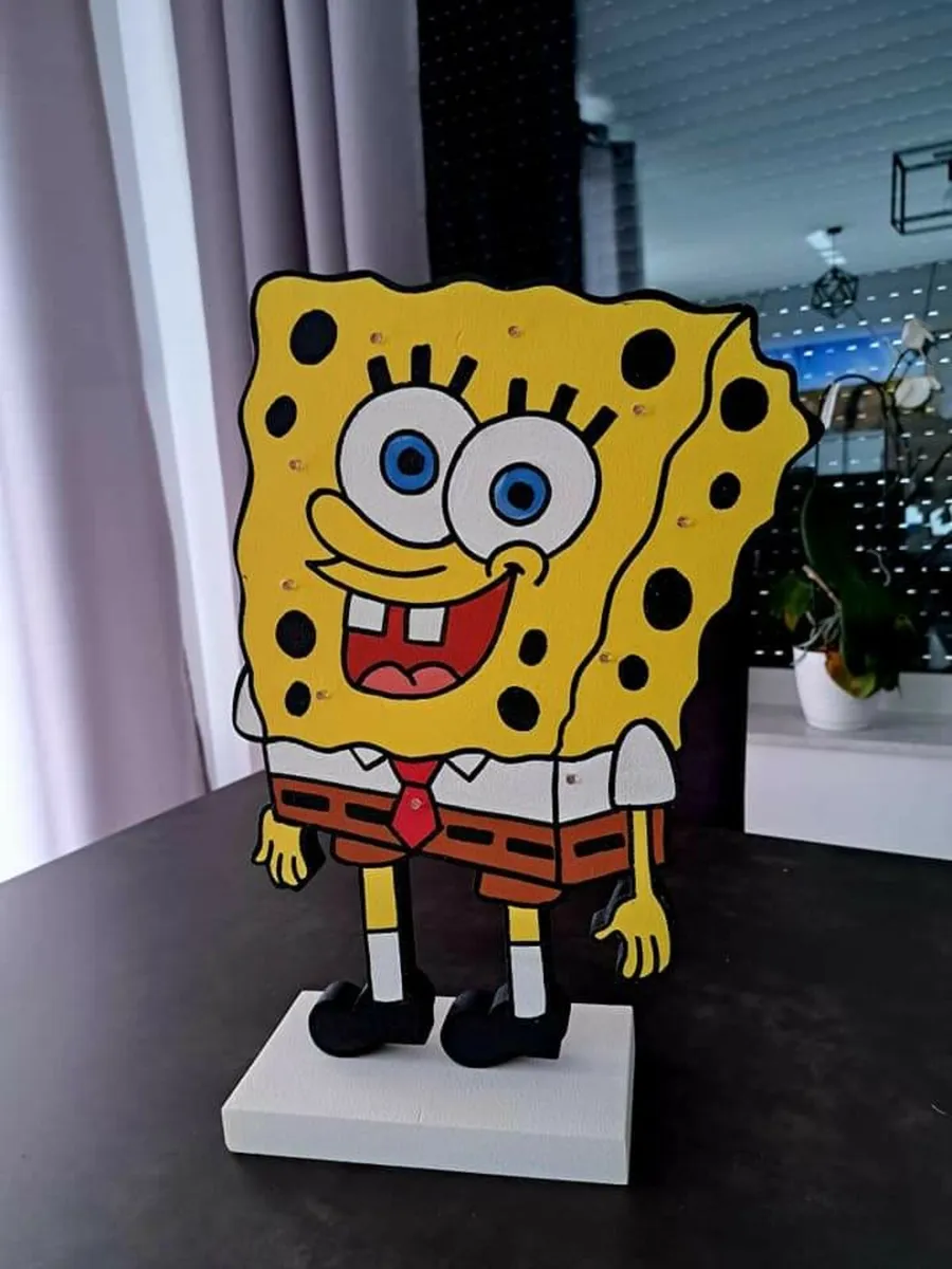 SpongeBob character Led Lamp - Handmade - Image 2