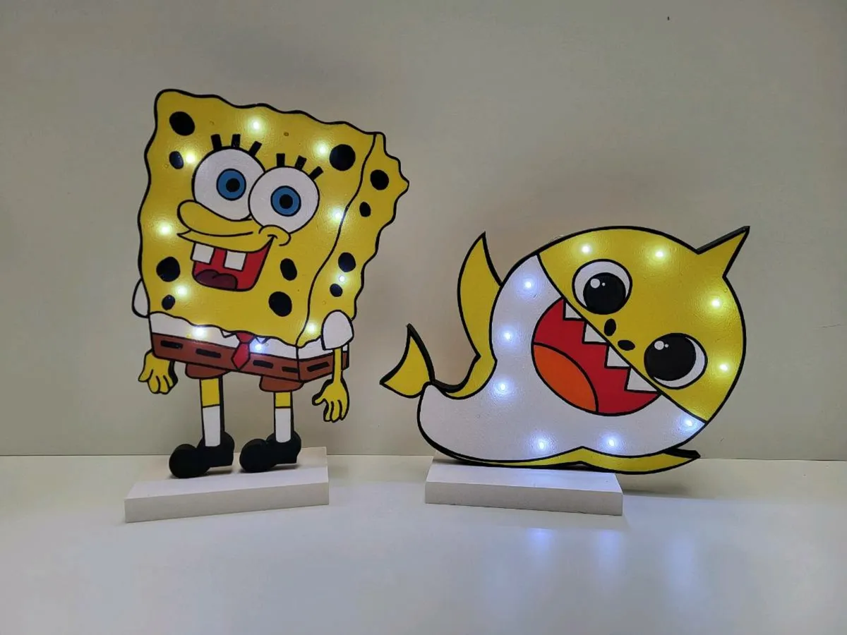 Baby Shark character Led Lamp - Handmade