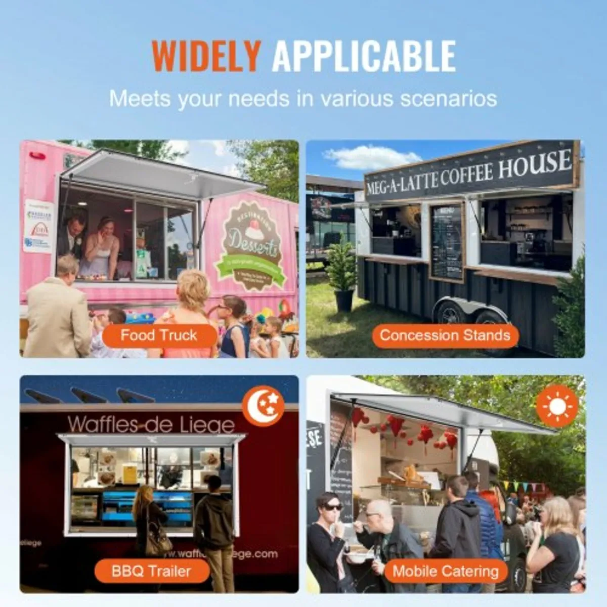 Concession Window 36"x36", Aluminum Alloy Food Tru - Image 4