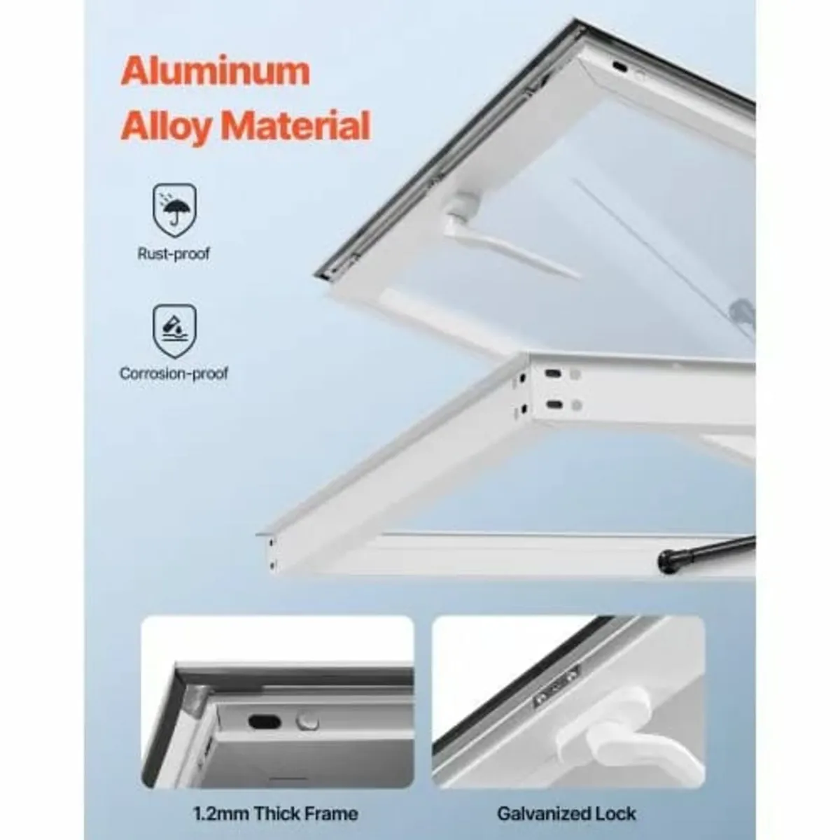 Concession Window 92x92 cm, Aluminum Alloy Frame S - Image 4