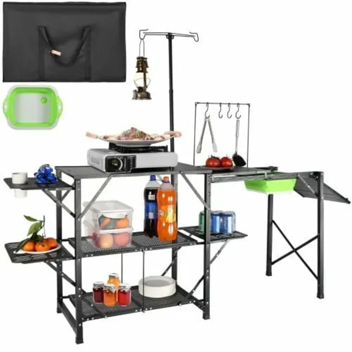Camping Kitchen Table, One-piece Folding Portable - Image 1