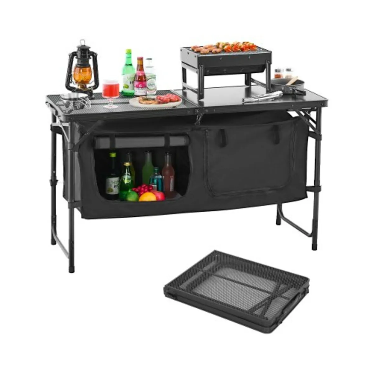 Camping Kitchen Table, Folding Outdoor Cooking Tab - Image 1