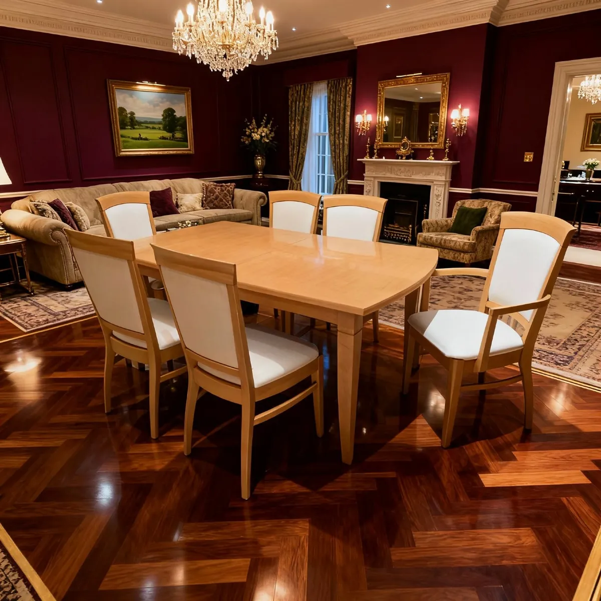 Premium Teak 6-Seater Dining Set – Extending Table - Image 1