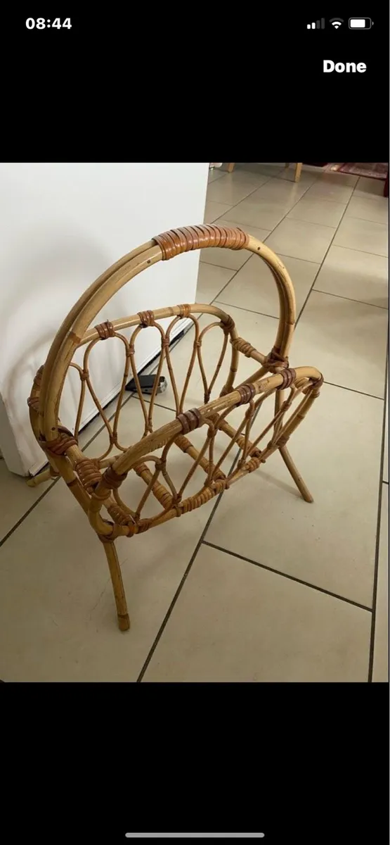 Vintage Bamboo Magazine Rack - Image 1