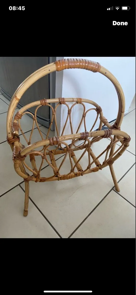 Vintage Bamboo Magazine Rack - Image 3