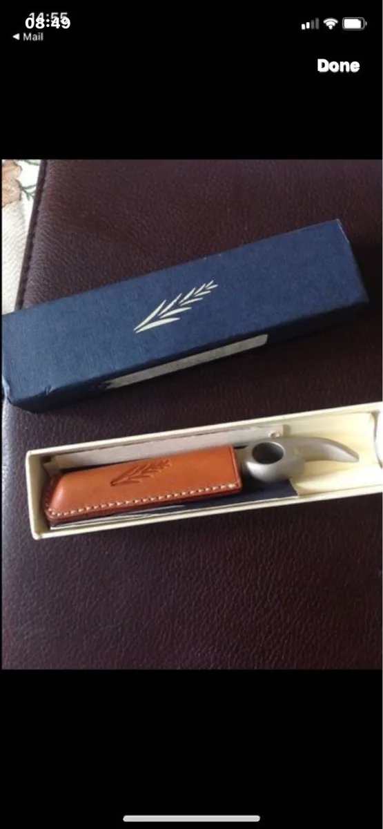 Corkscrew & Bottle Opener in Leather Case - Image 1