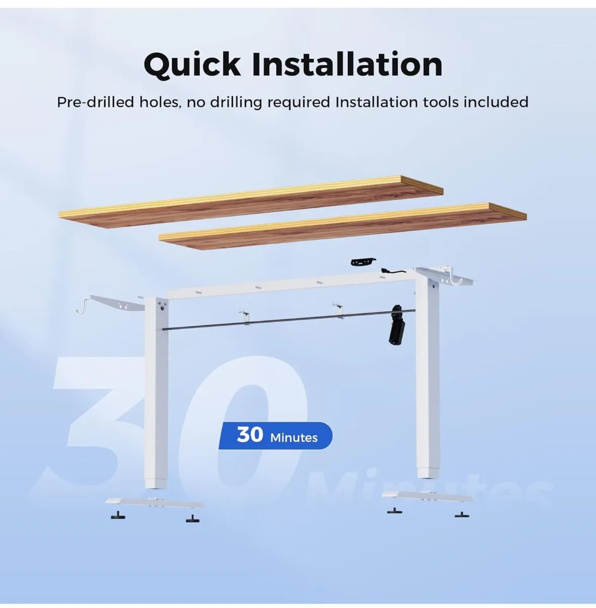 Electric Standing Desk, 100 x 60 cm Height Adjusta - Image 3