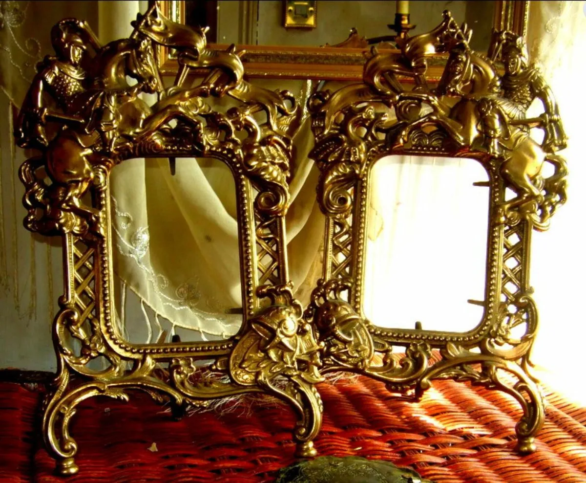 Pair Of Substantial Brass Photo Frames - Image 1