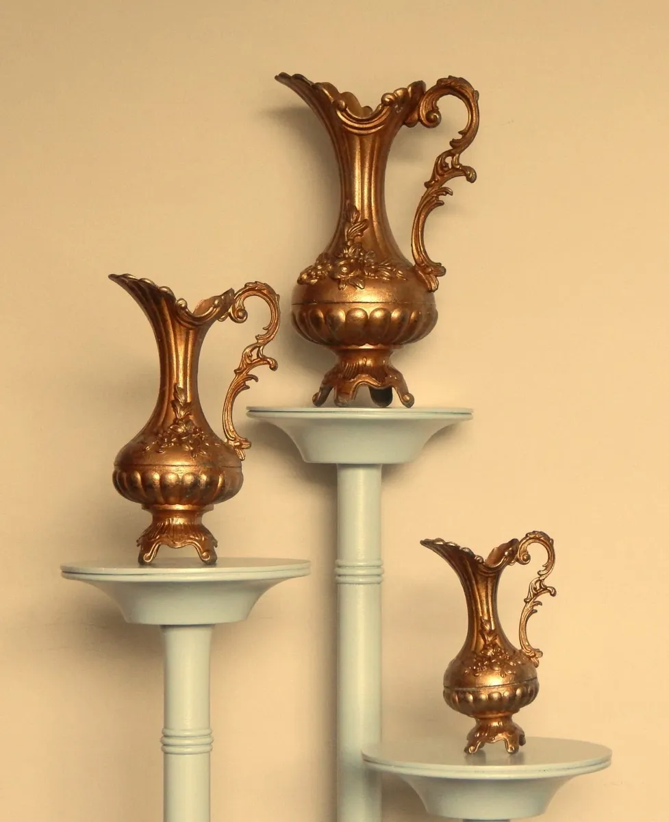 Set of 3 Italian Made Metalware Pitcher/Ewer - Image 1