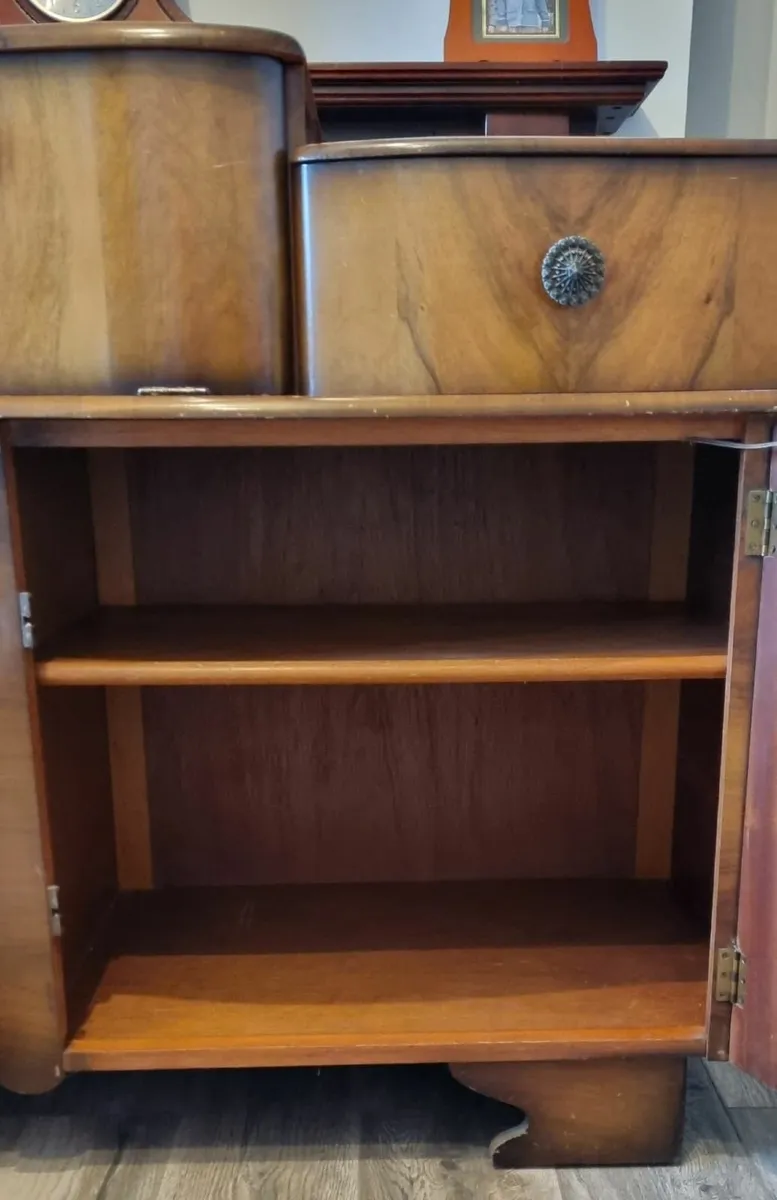 Vintage 1950's Walnut Cabinet - Working Internal L - Image 2