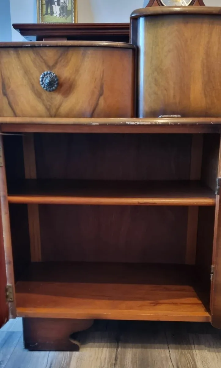 Vintage 1950's Walnut Cabinet - Working Internal L - Image 4