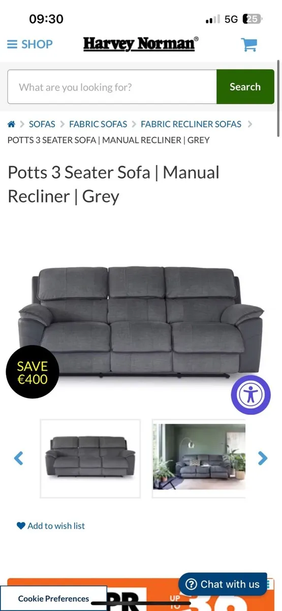 3 seater electric recliner sofa - Image 2