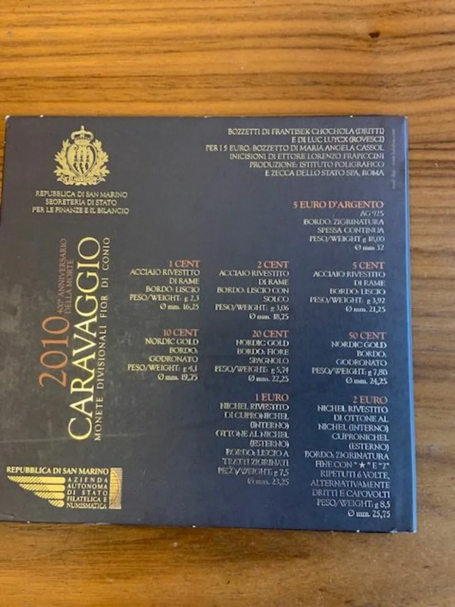 San Marino BU Set 2010 + 5 Euro Caravaggio - Image 3