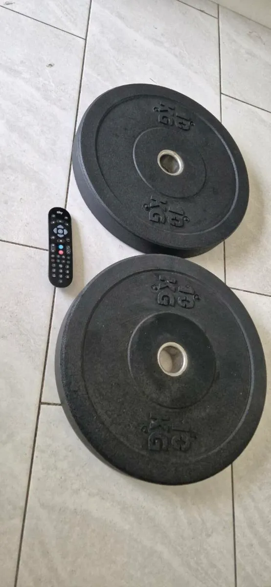 2x10 kilo Olympic bumper weight plates - Image 2