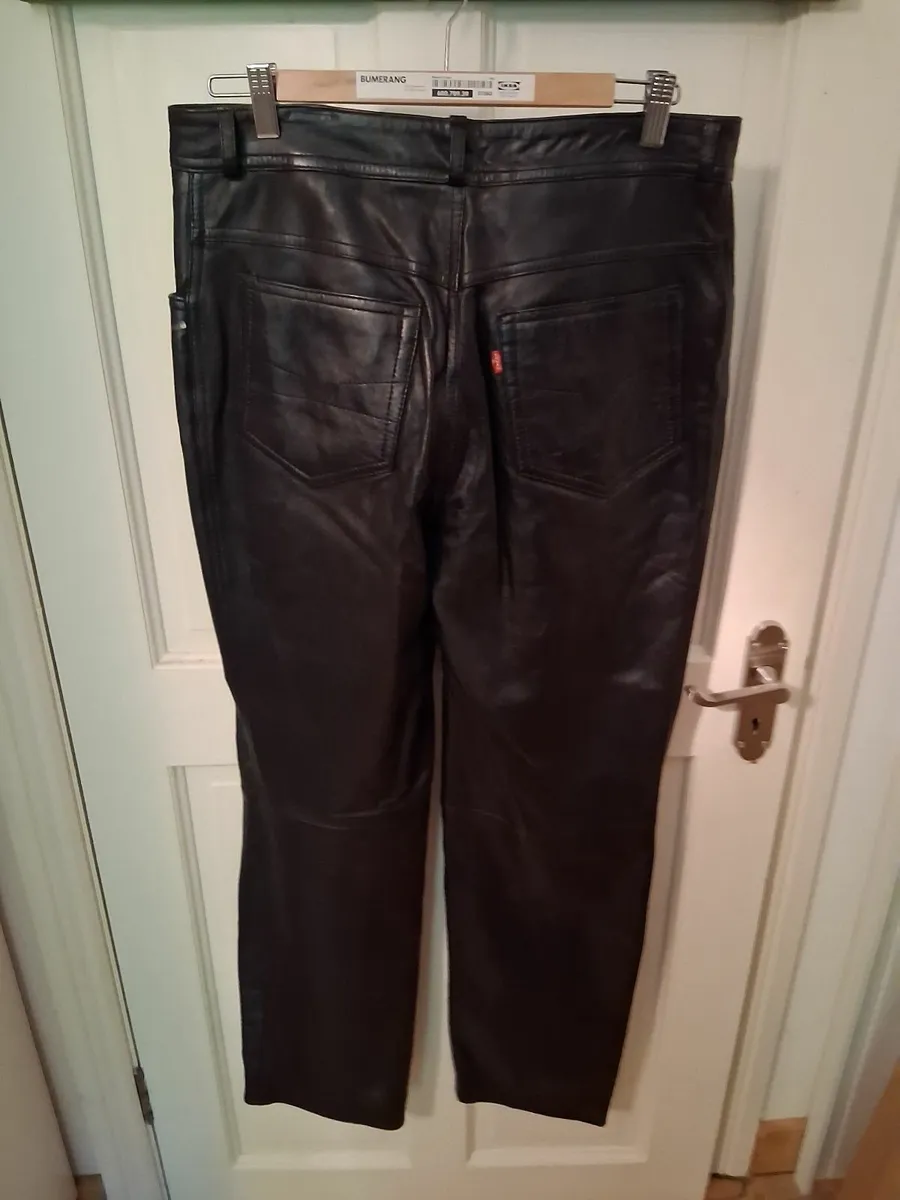 Levi vintage black leather trousers - Image 1