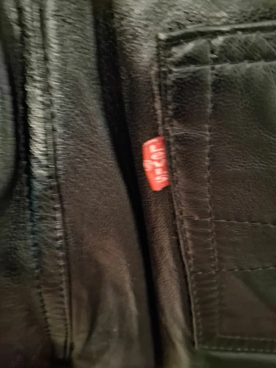 Levi vintage black leather trousers - Image 2