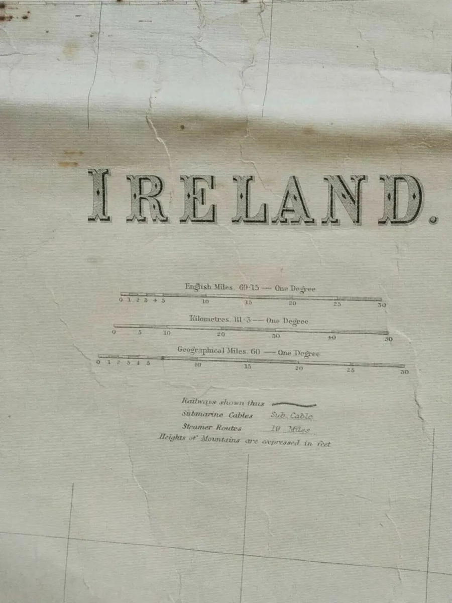 Antique 1890's Map of Ireland - Image 2