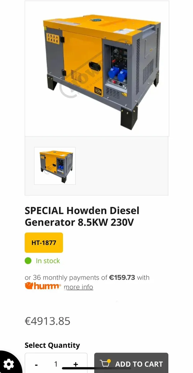 Jobsite Generator 8.5KW Diesel Electric start - Image 3