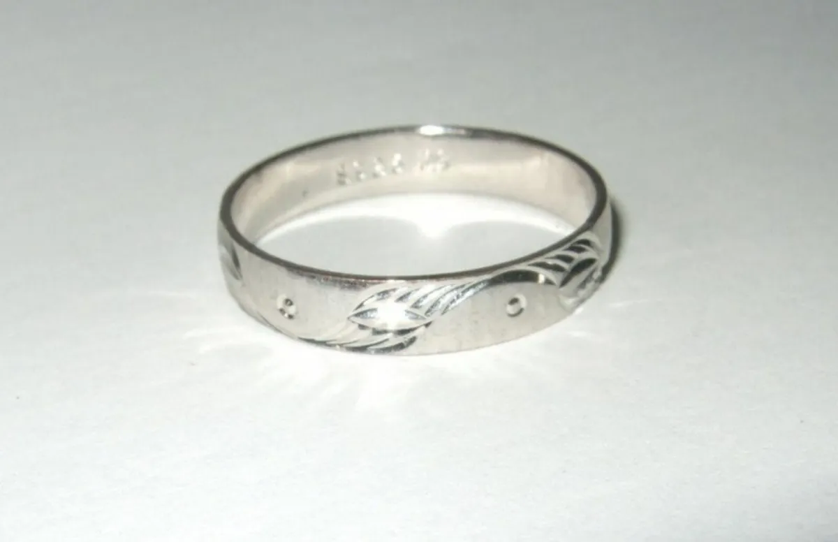 Vintage Hallmarked Silver Wedding Ring - Image 4