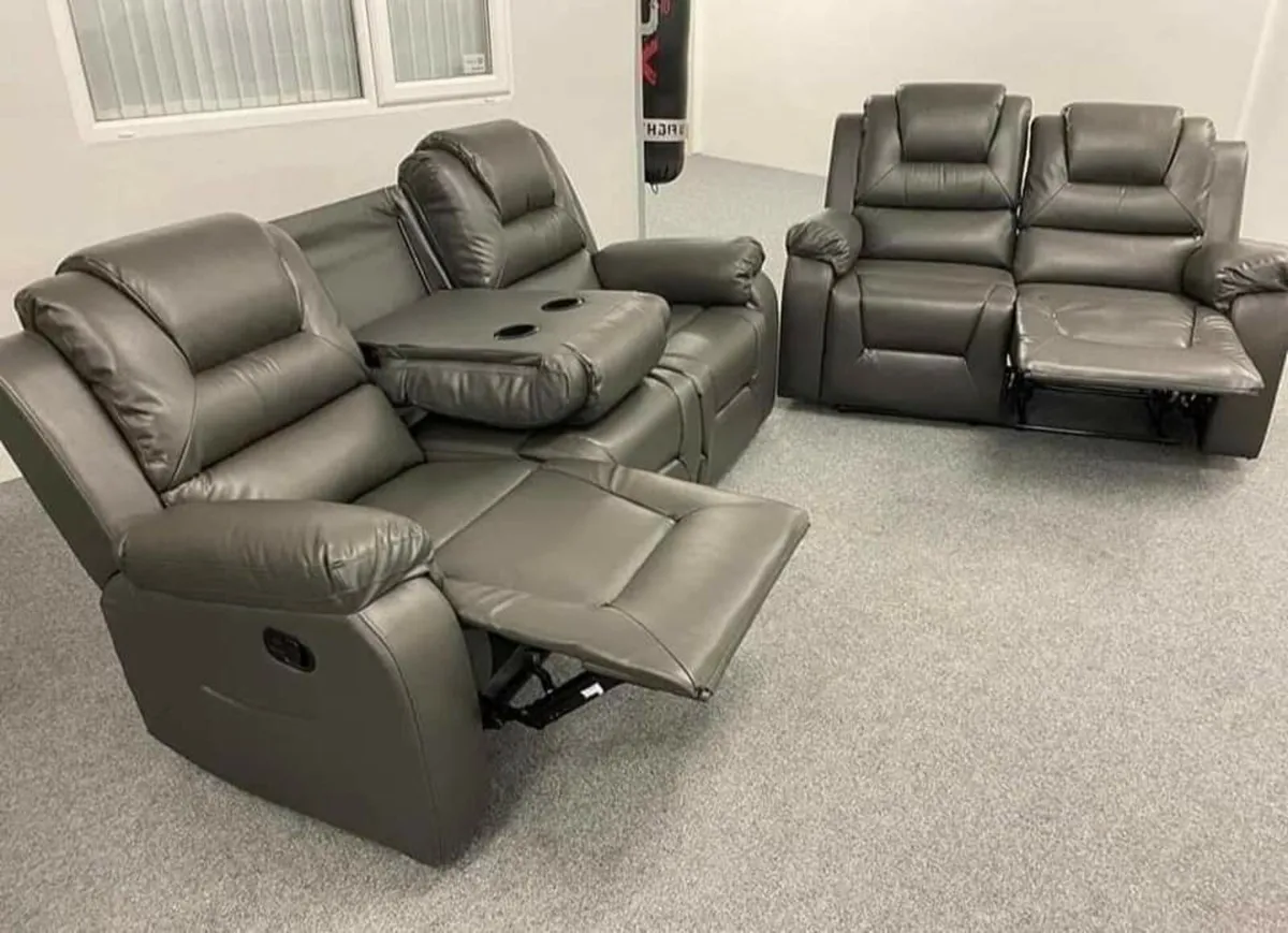 Axel 3+2 Leather Recliner Sofa Set - Image 2