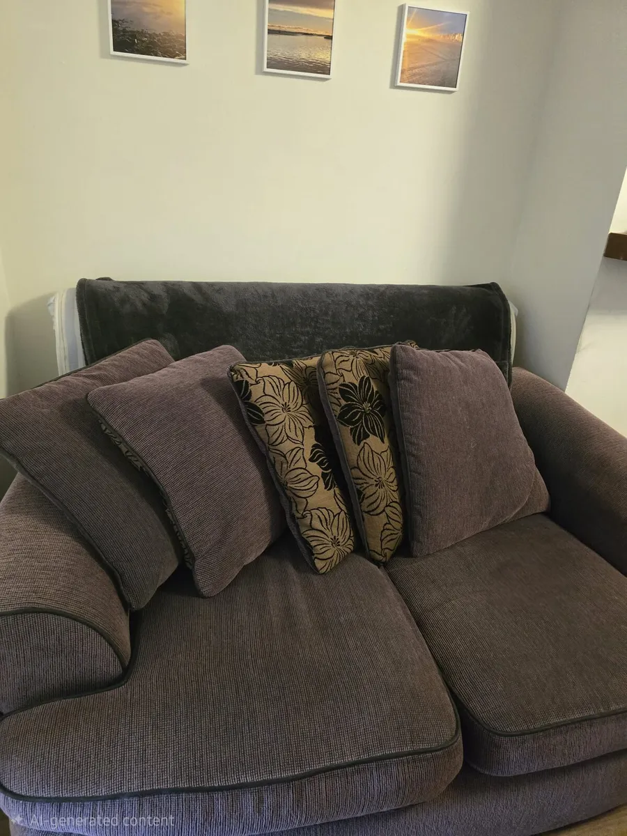 2 Seater Sofa and matching Pouffe - Image 1