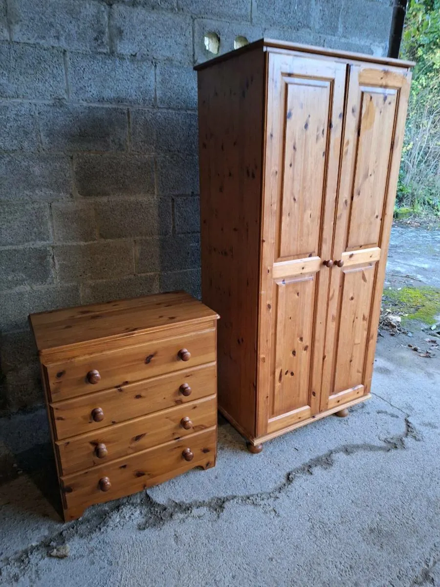 Pine wardrobe and chest set (DELIVERY) - Image 2