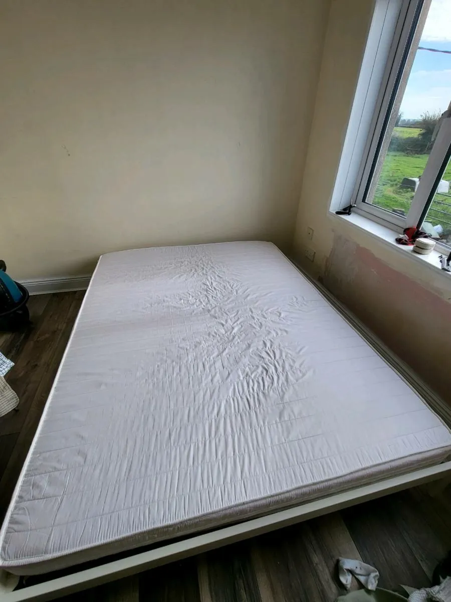 King size bed frame and matress toperr - Image 4