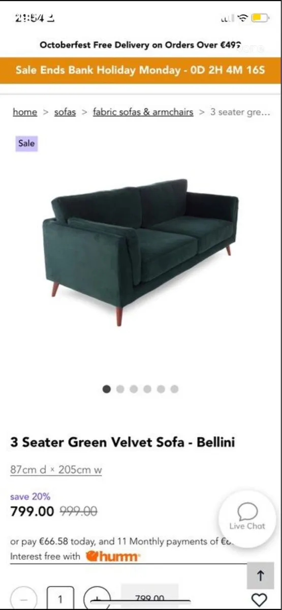 EzLiving 3 seater sofa - Image 2