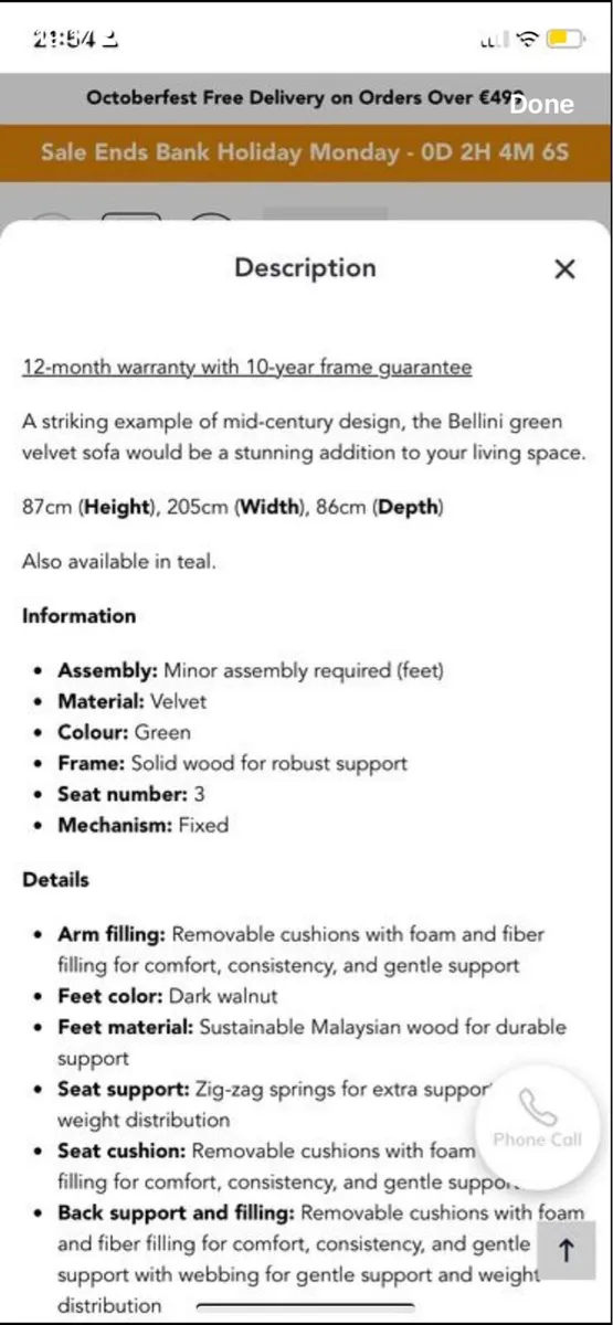 EzLiving 3 seater sofa - Image 3