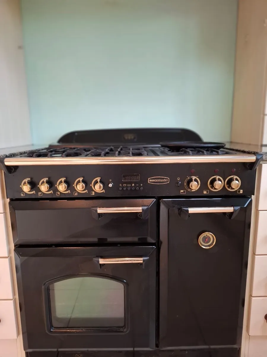 Rangemaster classic 90 dual fuel black and gold - Image 3