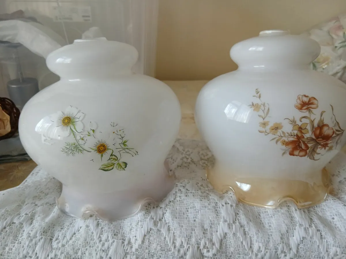 Glass Ceiling Lampshades - Antique