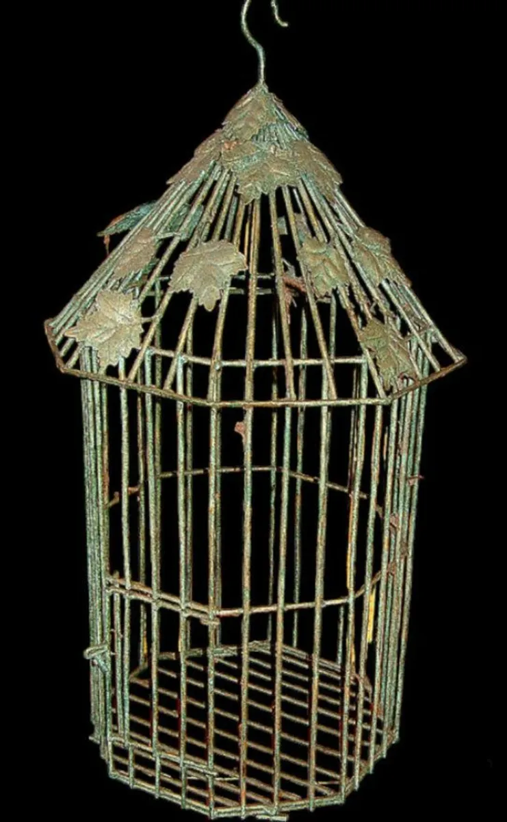 Substantial Vintage Metal/Verdigris Bird Cage - Image 2