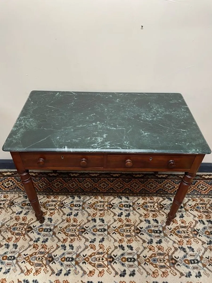 Antique Georgian Style Marble Top Console Table - Image 2