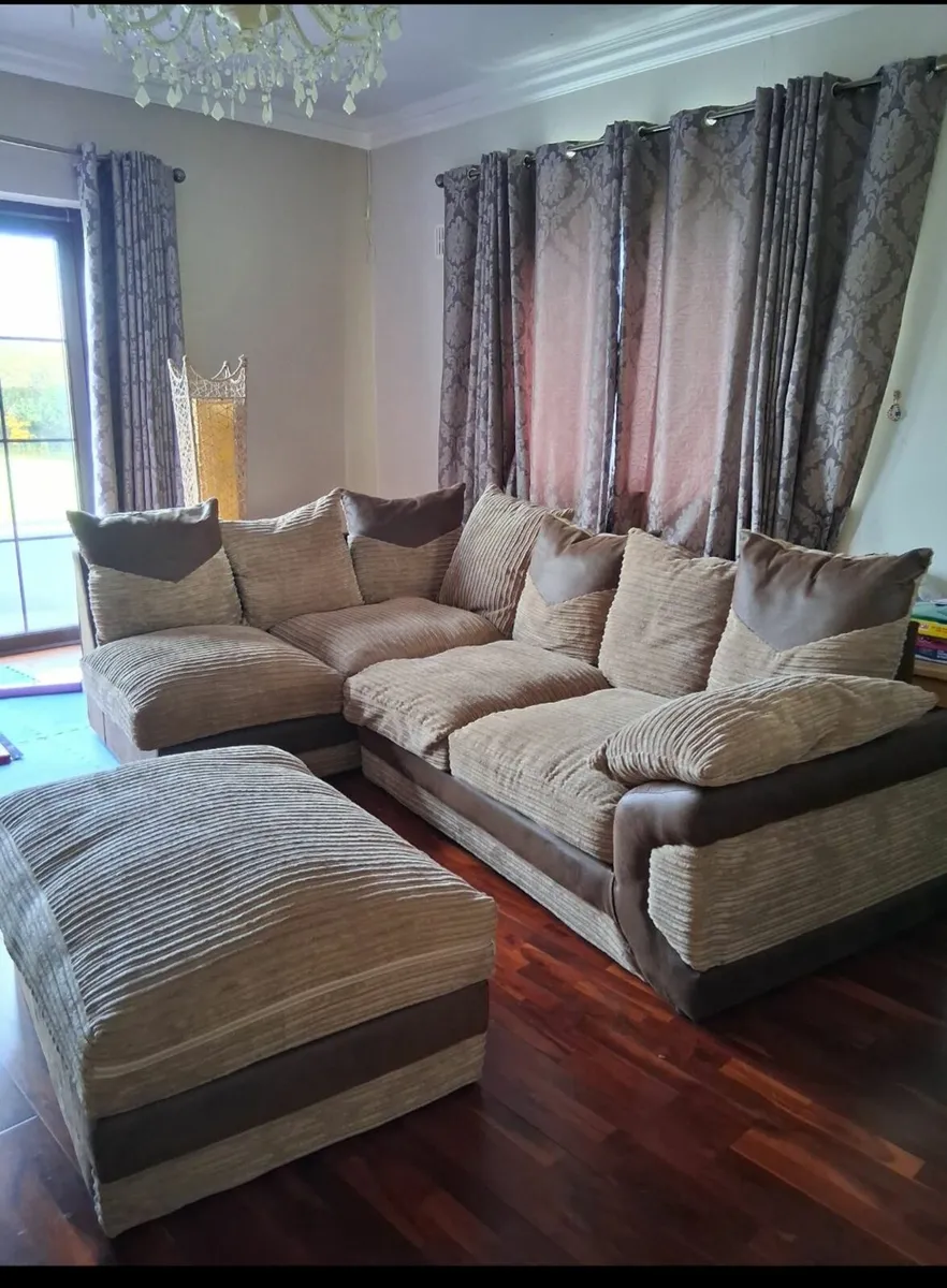 Corner Couch and footstool - Image 1