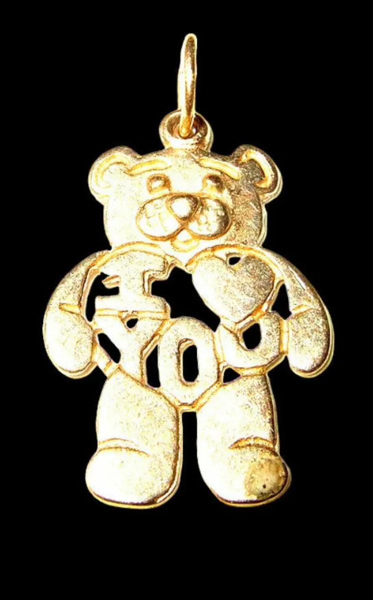 Vintage 9ct 'Teddy' I Love You Pendant - Image 1
