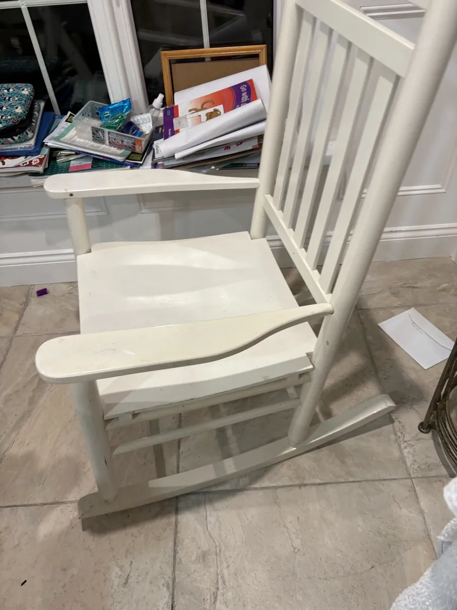 White wooden Rocking Chair - Image 2