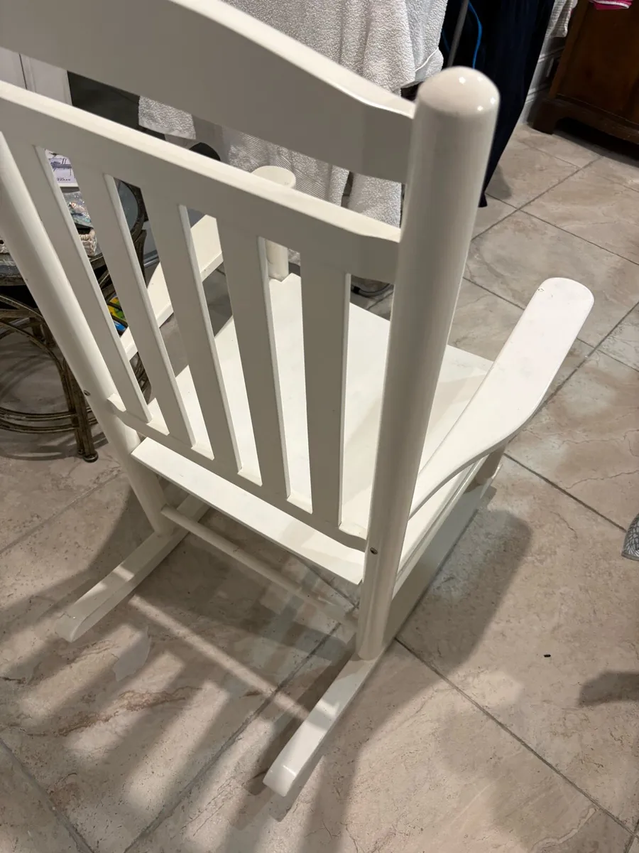 White wooden Rocking Chair - Image 3