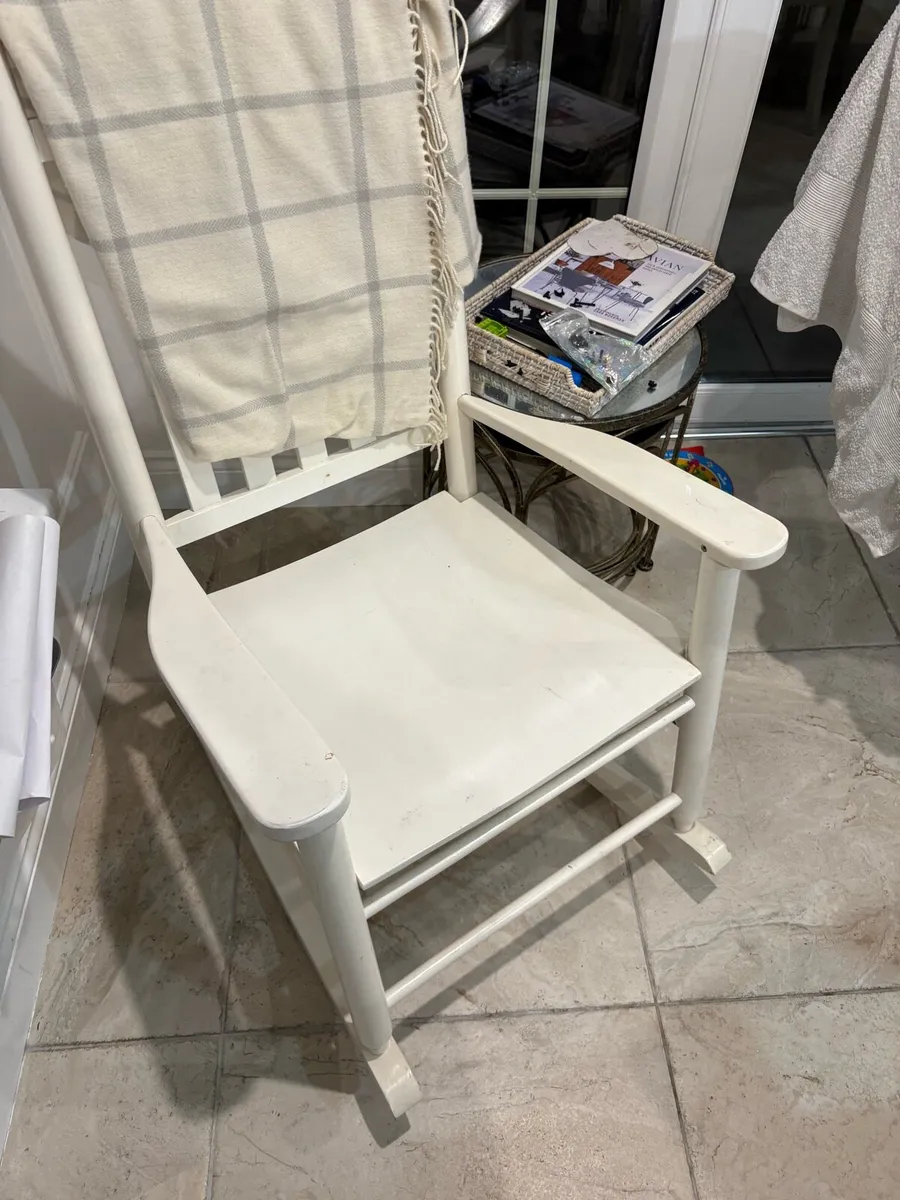 White wooden Rocking Chair - Image 4