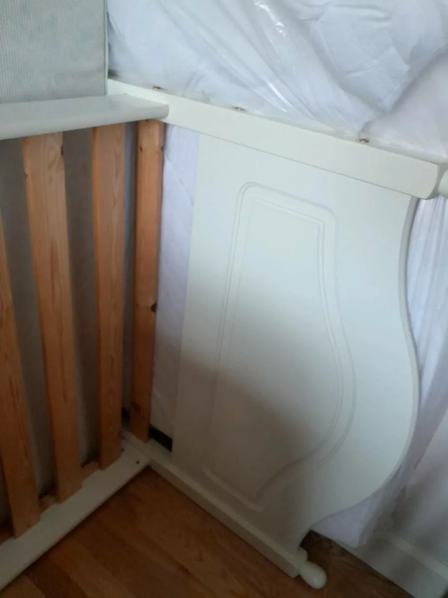 Single bed with clean mattress