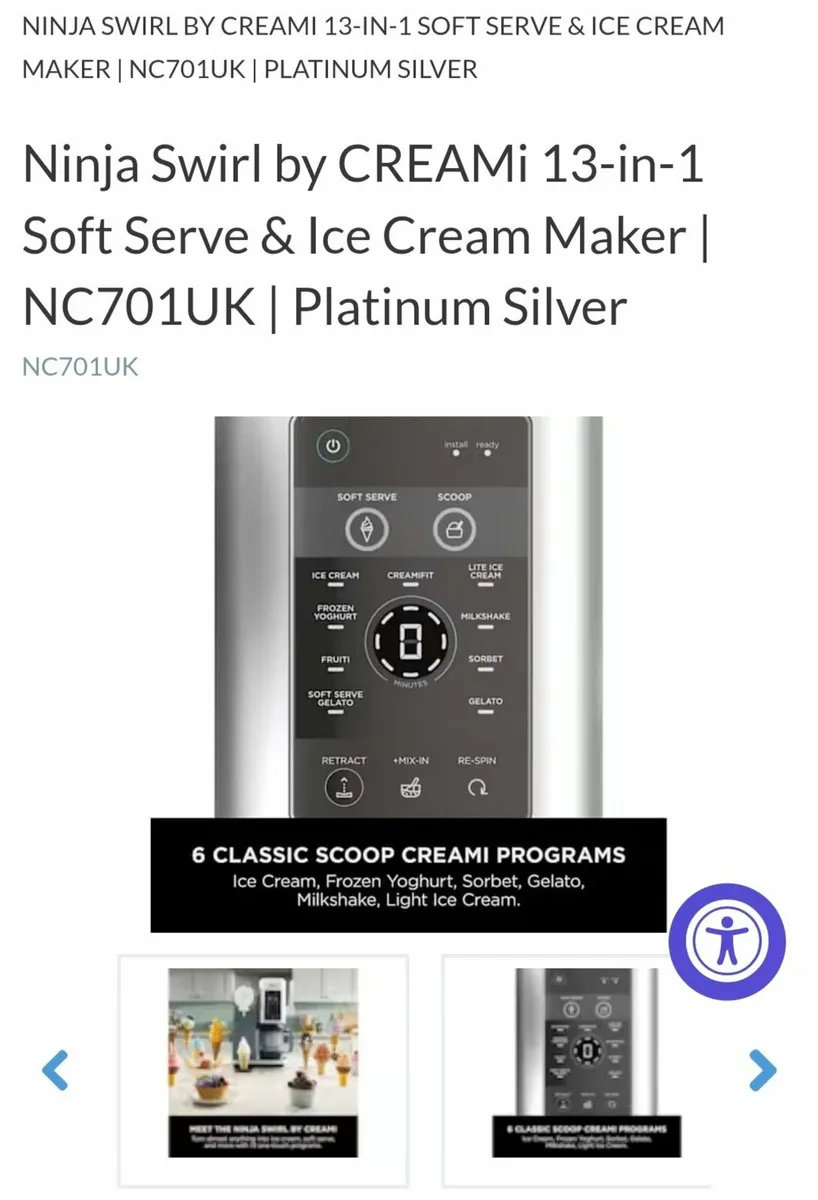 Shark Ninja Ice Cream Maker - Image 2