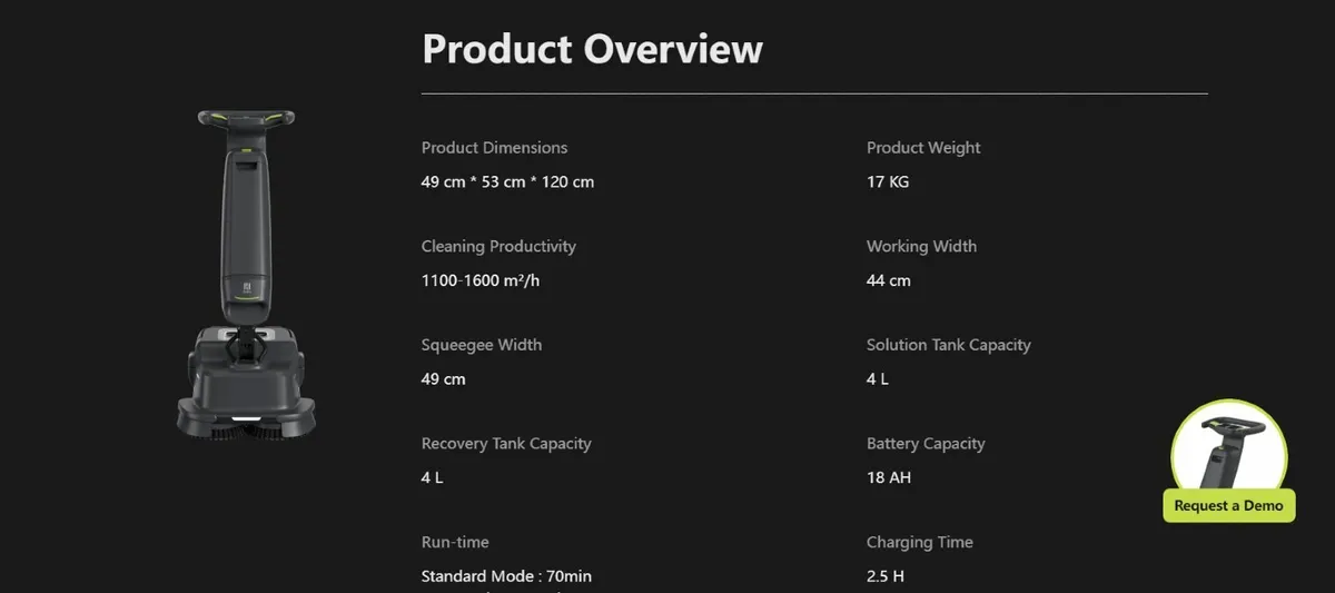 PUDU SH1 Smart Scrubber Dryer – Next-Generation - Image 2
