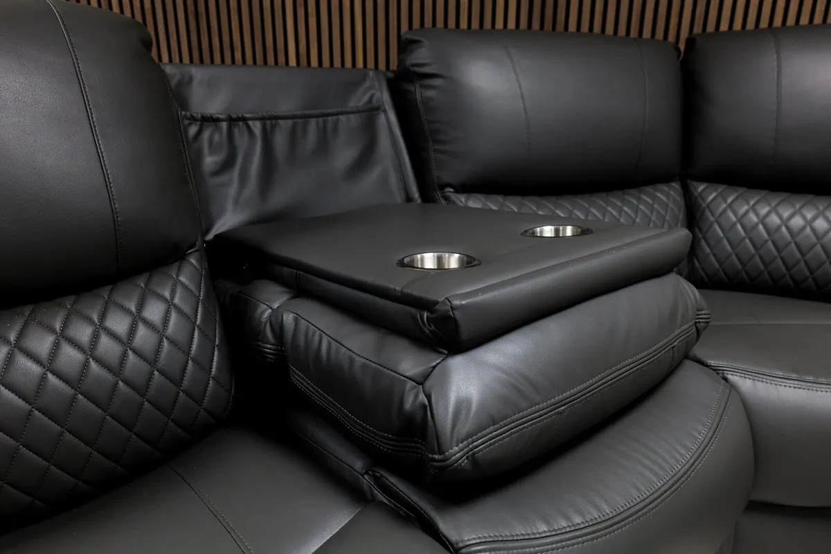 Rita Leather Recliner Sofa With Console Cupholders - Image 2
