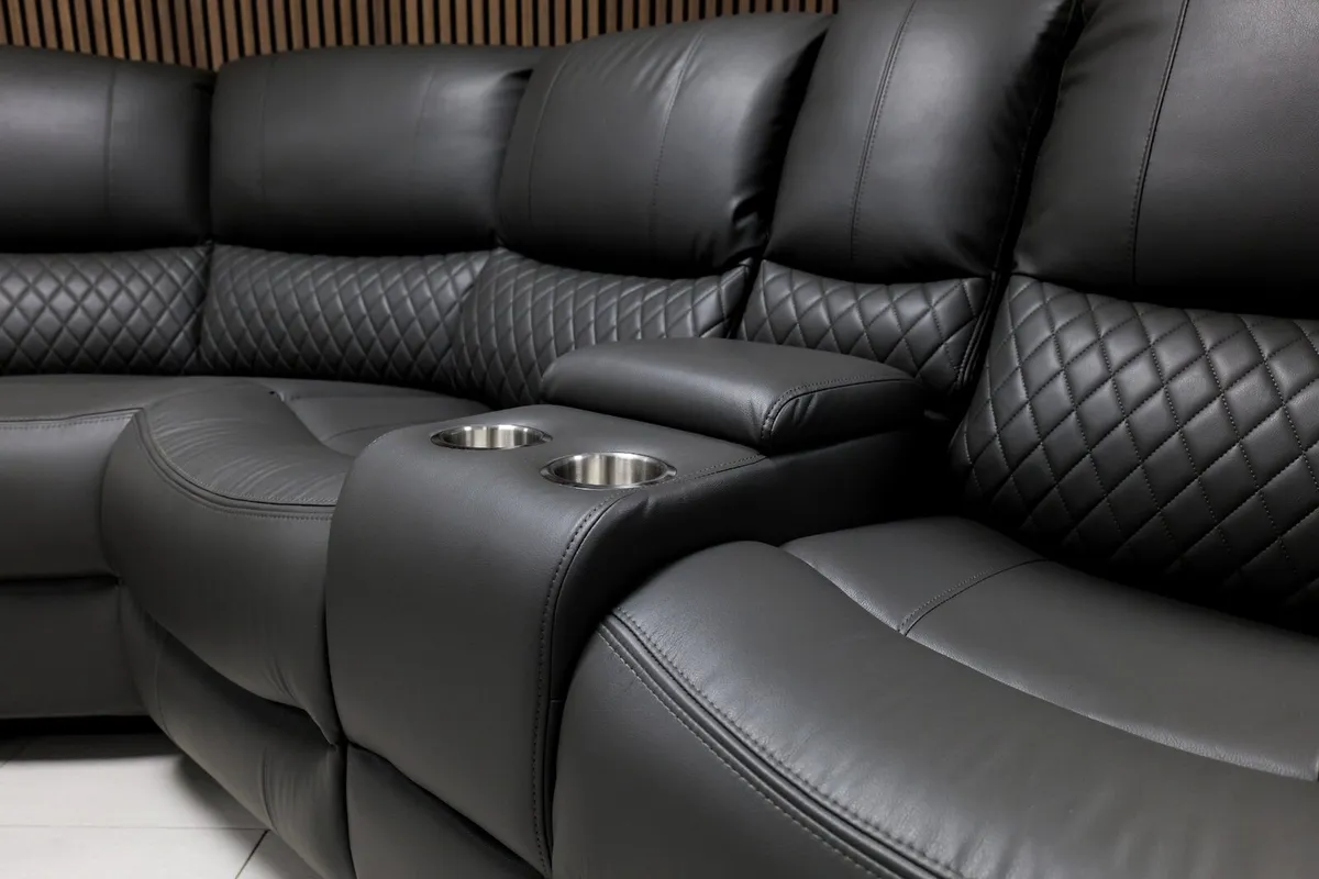 Rita Leather Recliner Sofa With Console Cupholders - Image 3