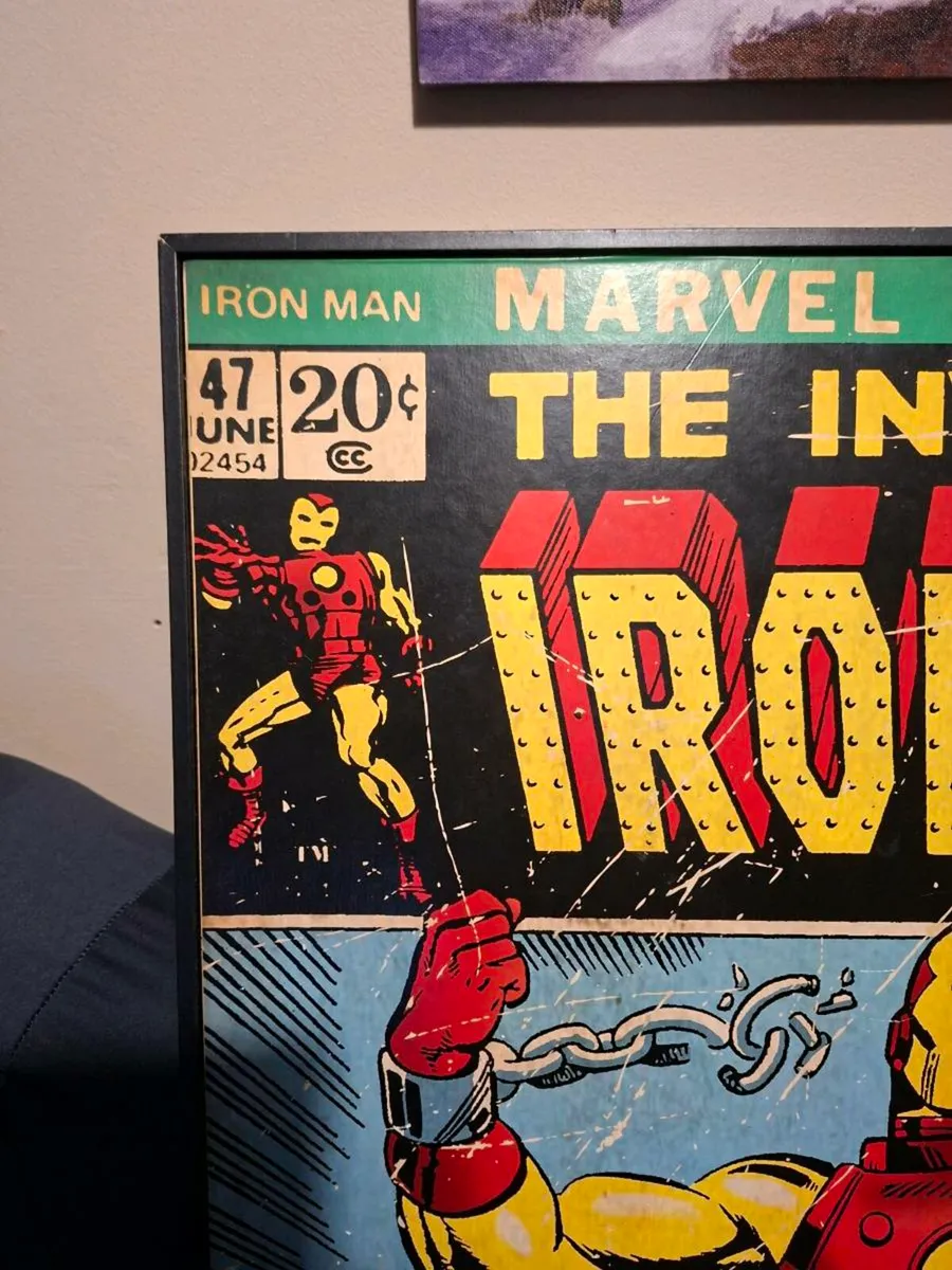 Large IRON MAN wooden wall poster box frame - Image 3