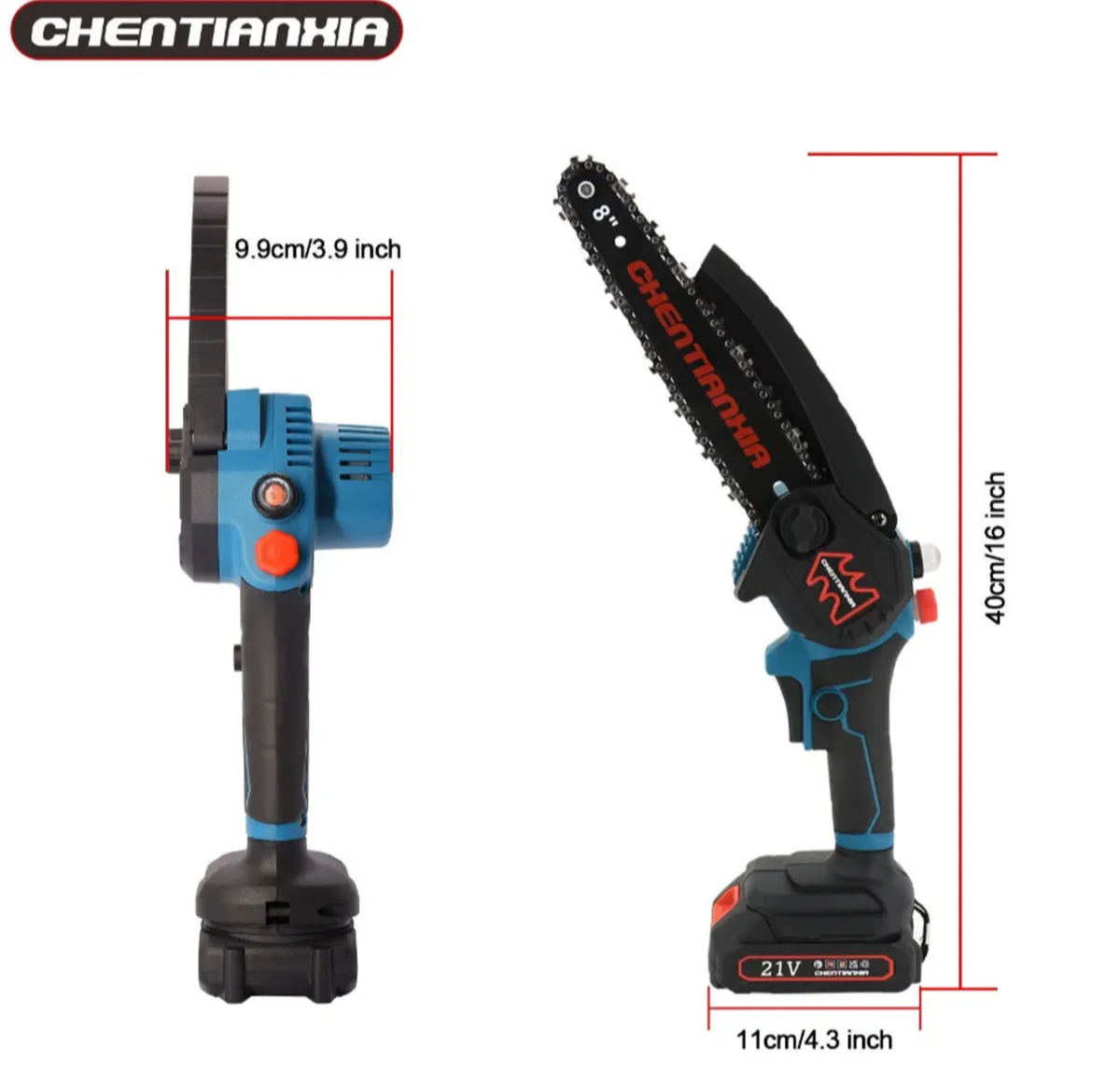 8 inch Cordless Mini Chainsaw 8” with 2 Batteries - Image 2