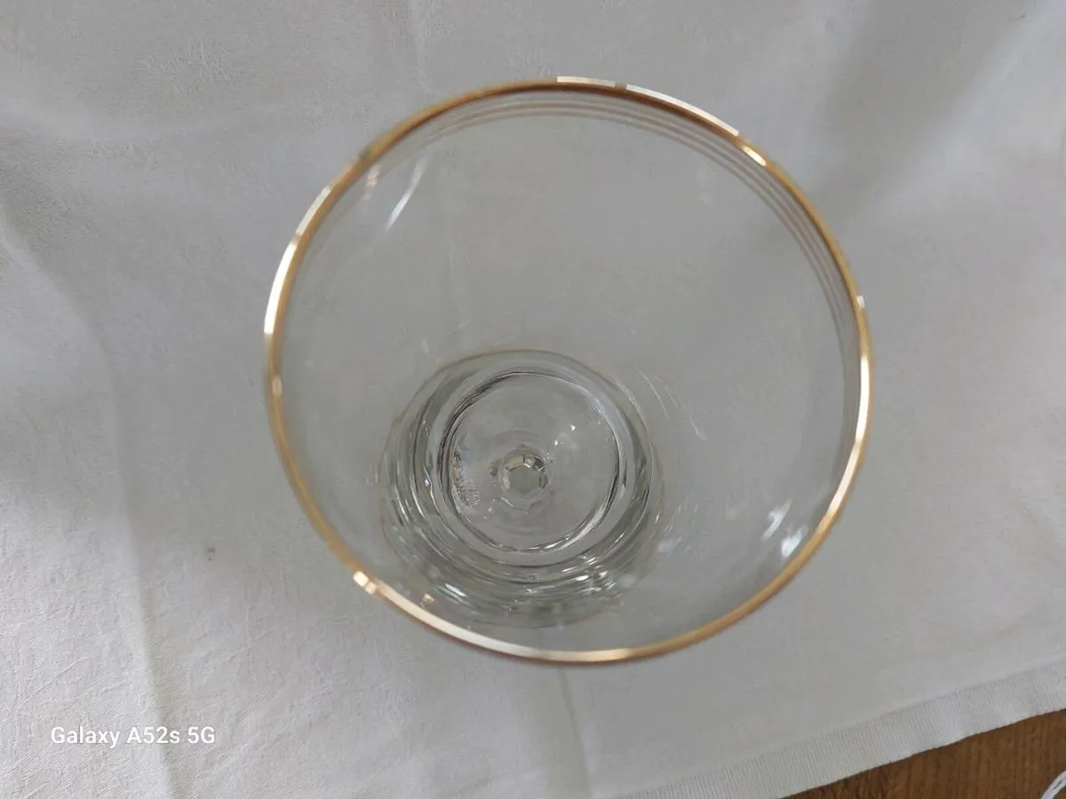 Gold rimmed vintage glasses × 5 - Image 4