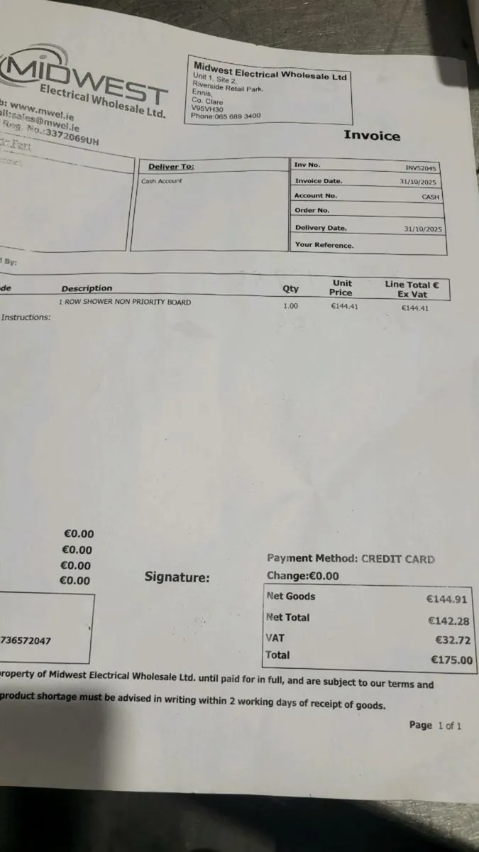 Garo Priority board CV8 PS1 Shower or EV - Image 4